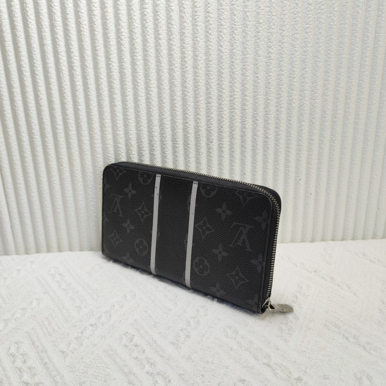 Full Set Preloved Louis Vuitton Monogram Eclipse Clutch Wallet Black