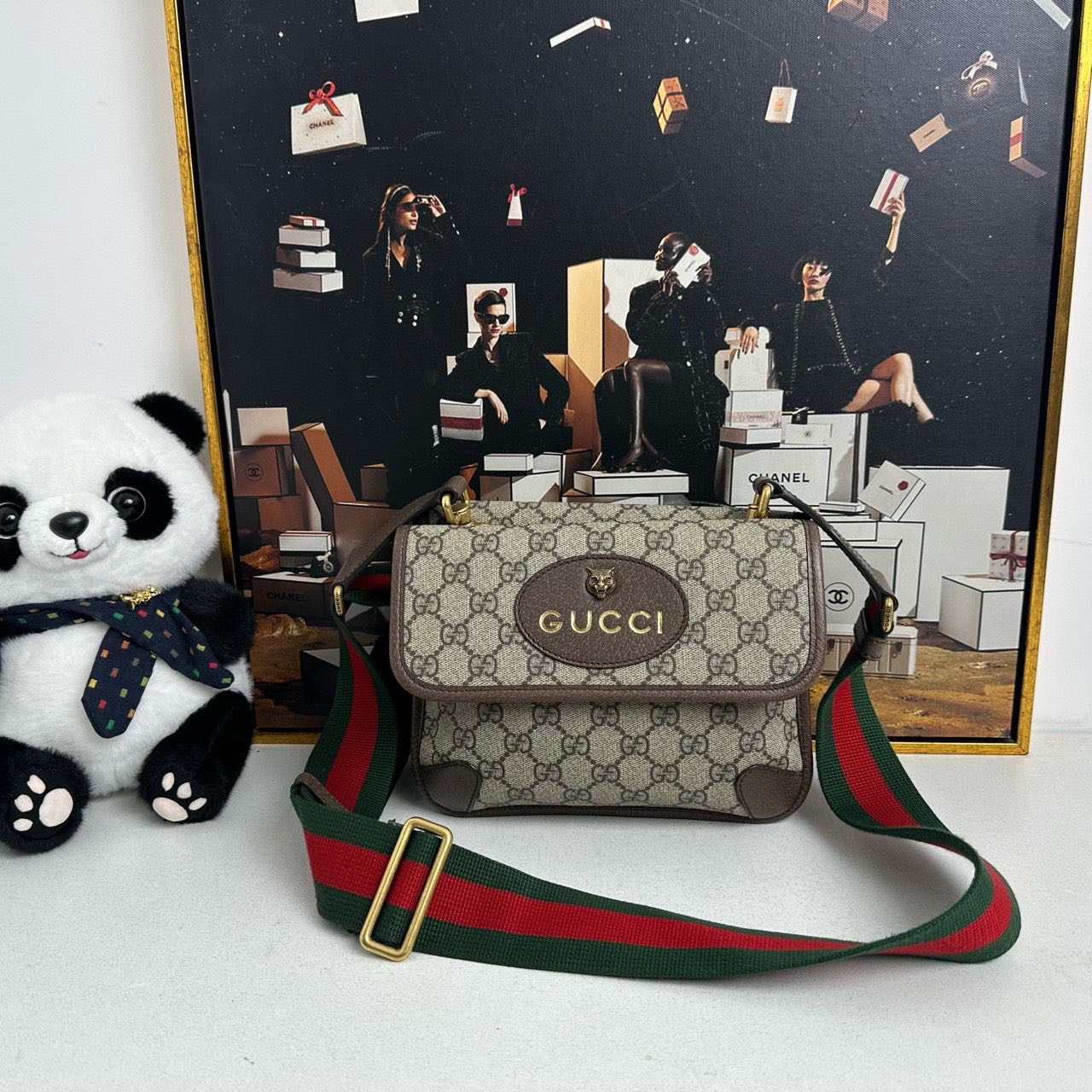 Gucci GG Supreme Brown Canvas Shoulder Bag - Pre-Loved