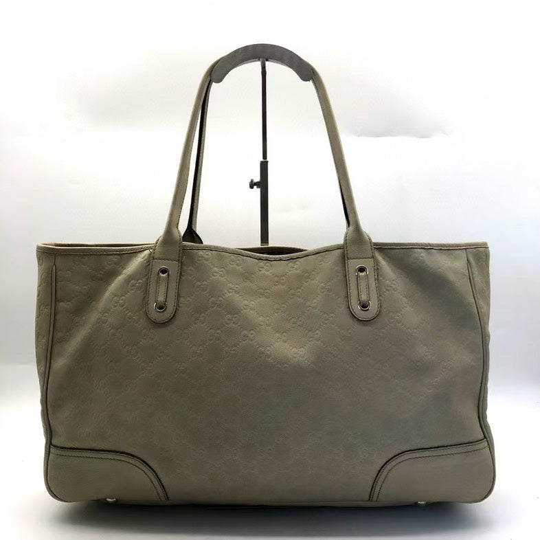 Gucci Preloved GG Imprime Tote Bag Beige