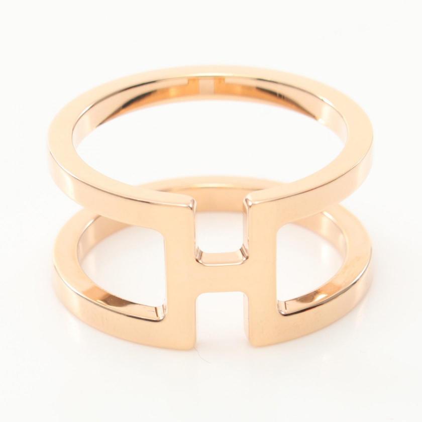 HERMES H Ann Ron Scarf Ring Pink Gold Pre-loved