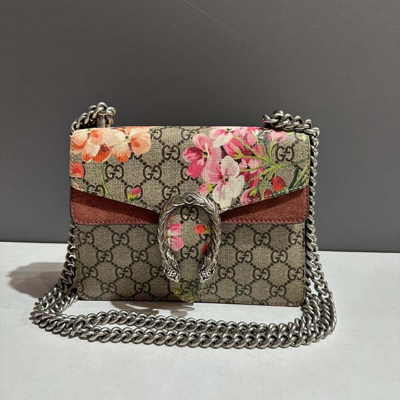 Gucci Dionysus GG Blooms Shoulder Bag Beige Crossbody