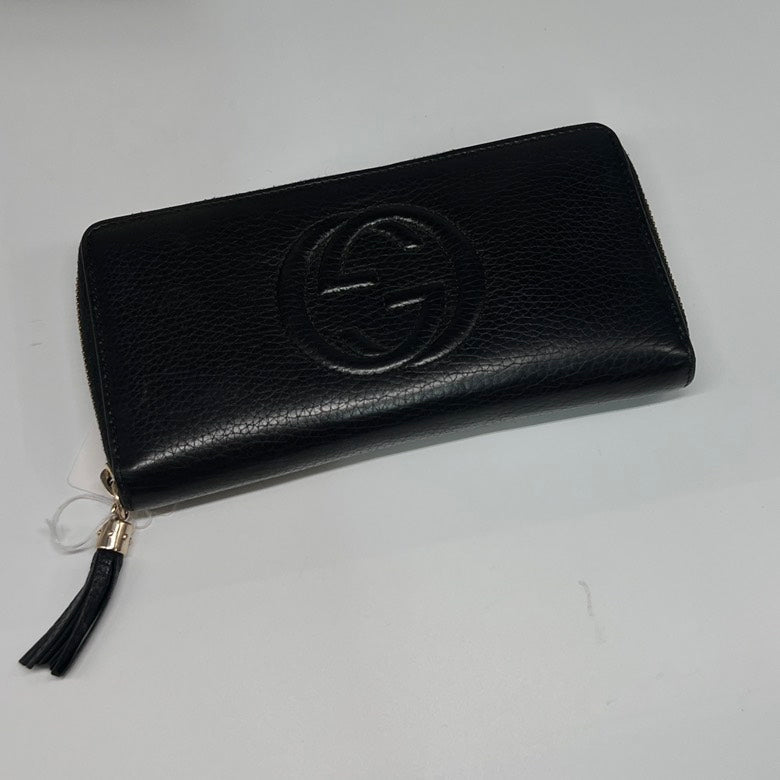Gucci Preloved Leather Long Wallet 487 Black