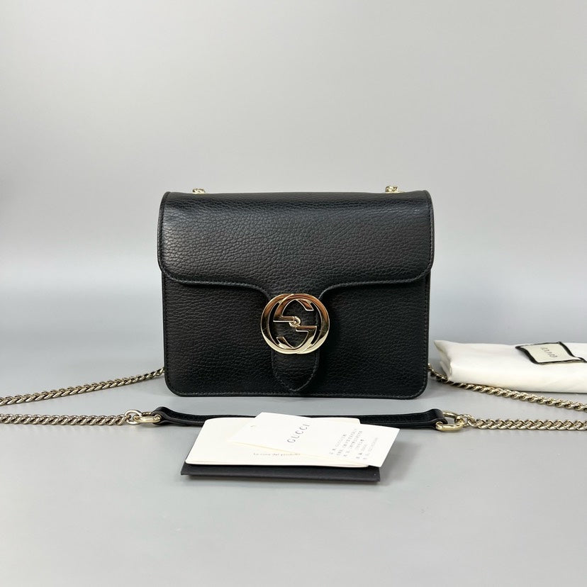 Gucci GG Marmont Black Leather Mini Crossbody Bag XJ10765