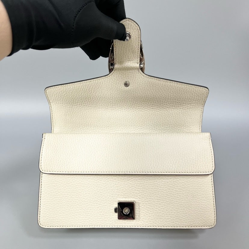 Gucci Dionysus Enamel Bag in Cream Leather - Preloved Shoulder Bag XJ10572