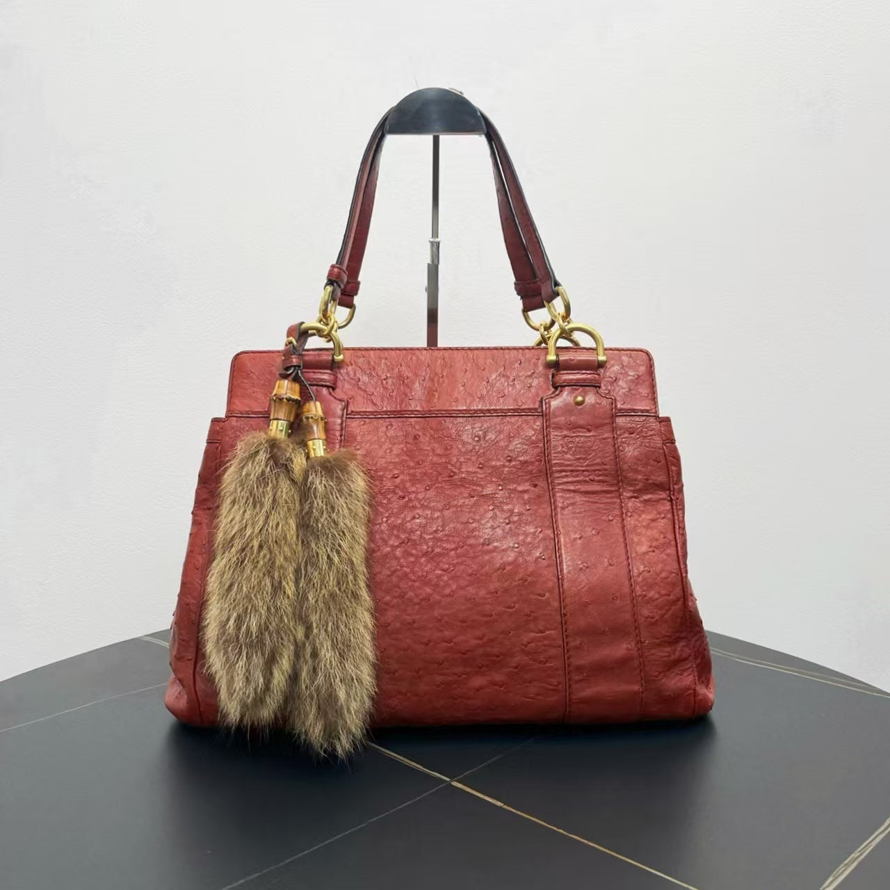 Gucci Vintage Marmont Red Leather Tote Bag