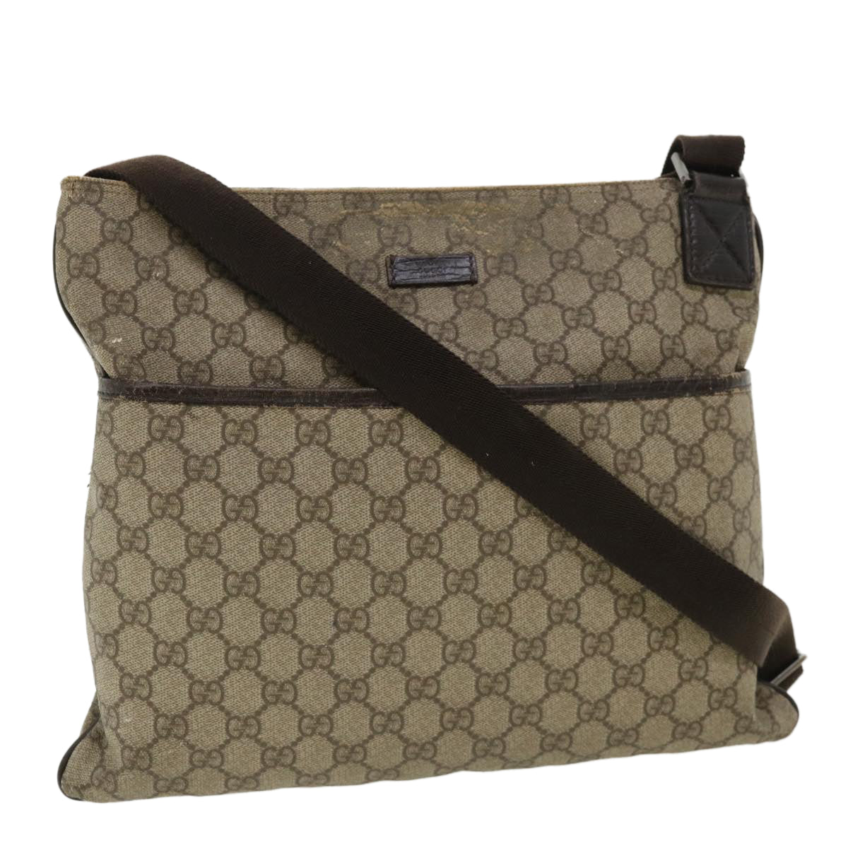 GUCCI GG Canvas Shoulder Bag Beige 141198 ro852