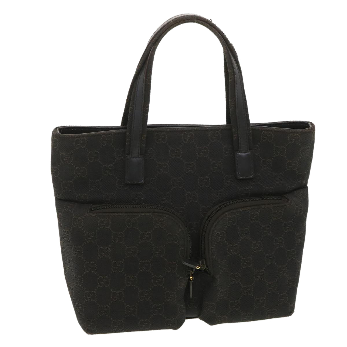 GUCCI GG Canvas Hand Bag Dark Brown 105650 ro900