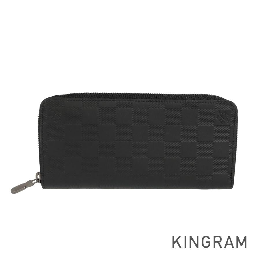 LOUIS VUITTON Damier Anfini Zippy Wallet Vertical N63548 Long wallet Round zipper