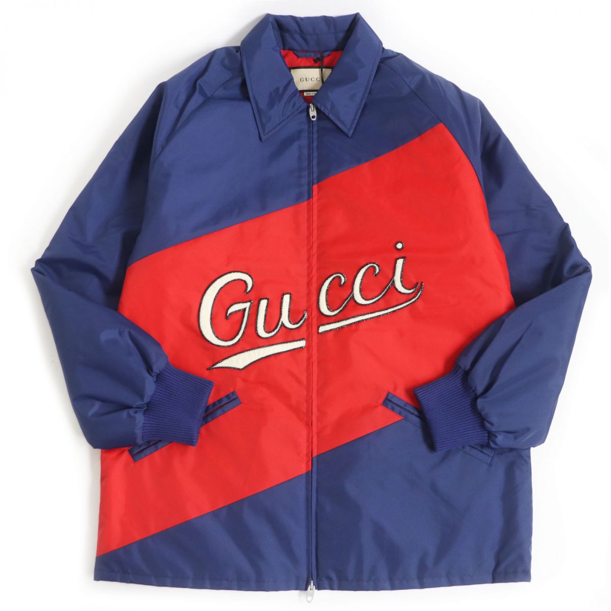 GUCCI Blouson Main: 100% nylon, Filling: 100% polyester, Part: 100% cotton, Part: 100% polyester Blue x red mens 44 Used