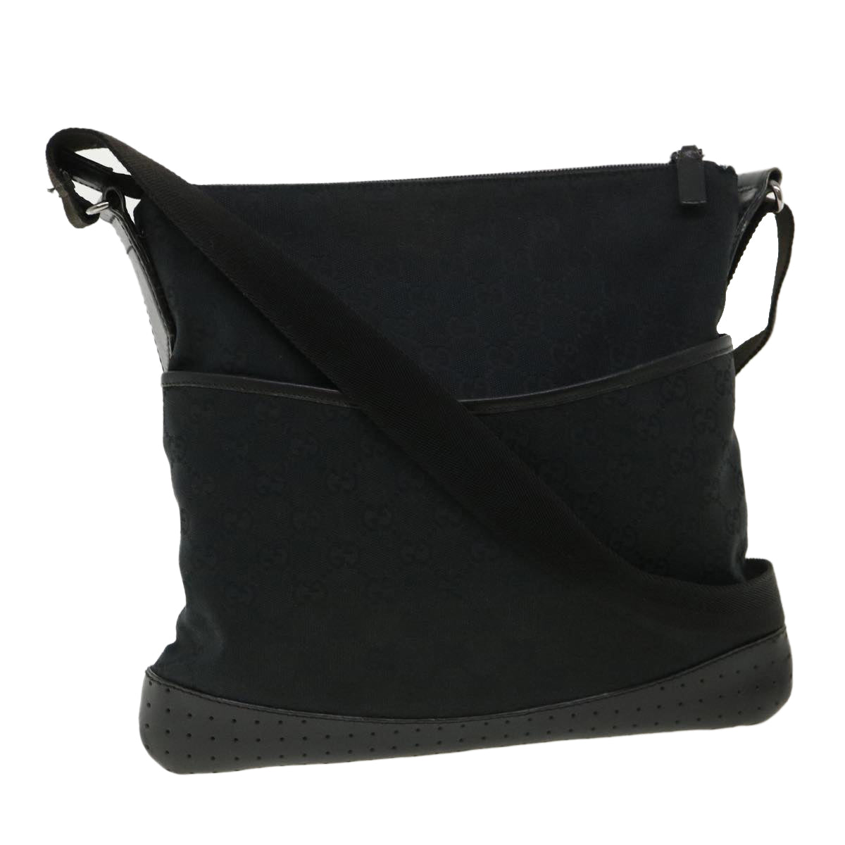 GUCCI GG Canvas Shoulder Bag Black 145857001013 tb425