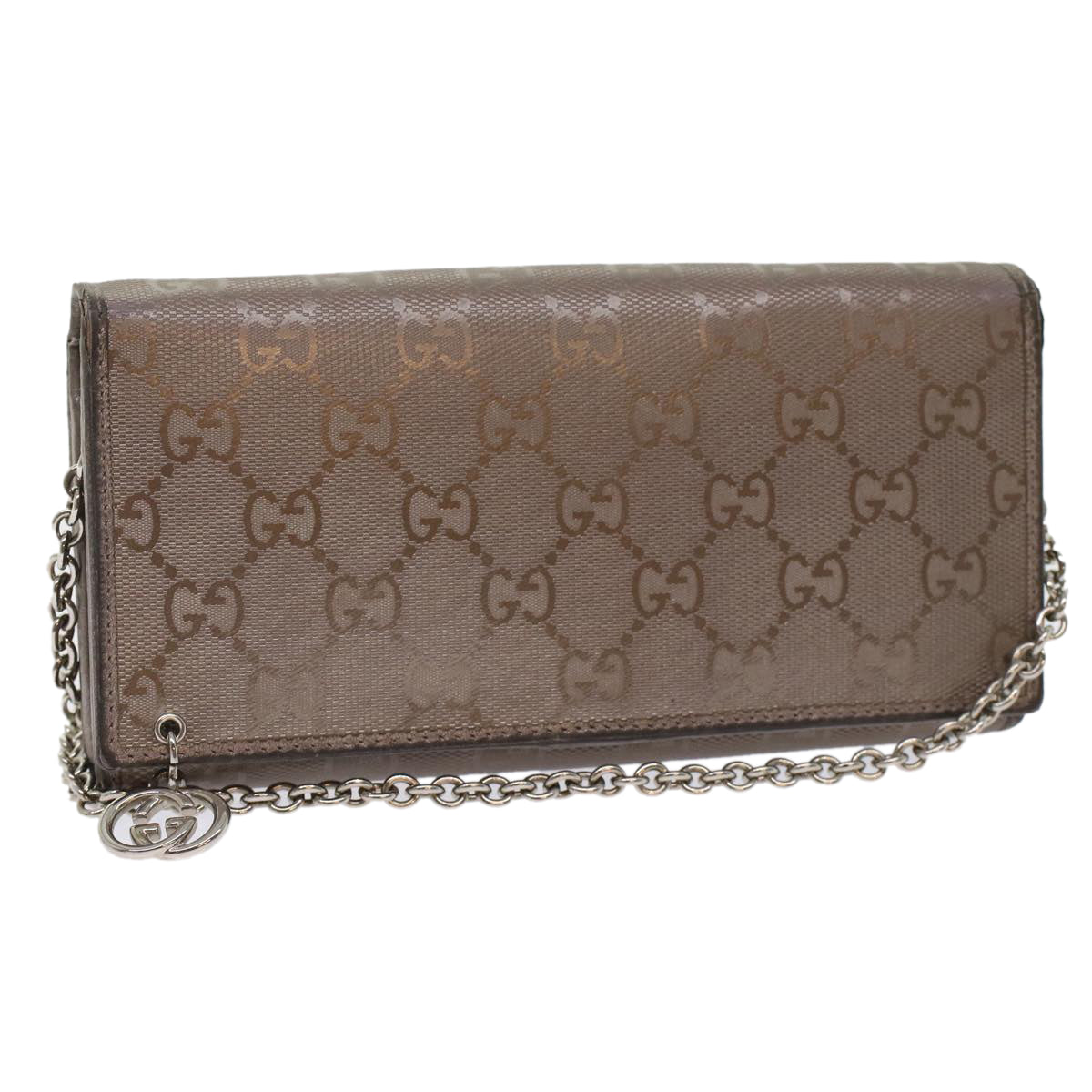 GUCCI GG Canvas Chain Wallet Brown 224262 th3850