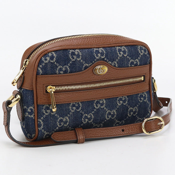 GUCCI 517350 Ophidia Jacquard Mini bag Shoulder enngosu/leather navy Women