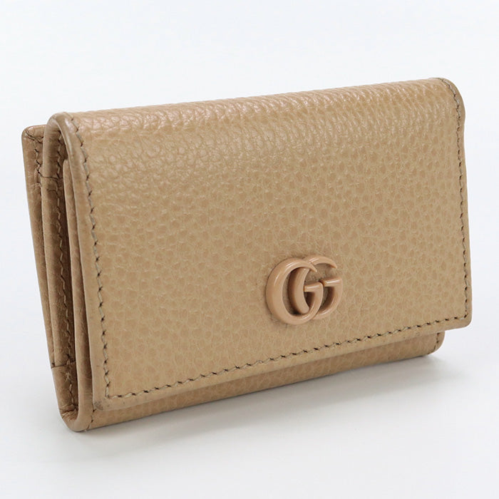 GUCCI 644407 Tri-fold wallet GG Marmont Compact wallet leather beige Women