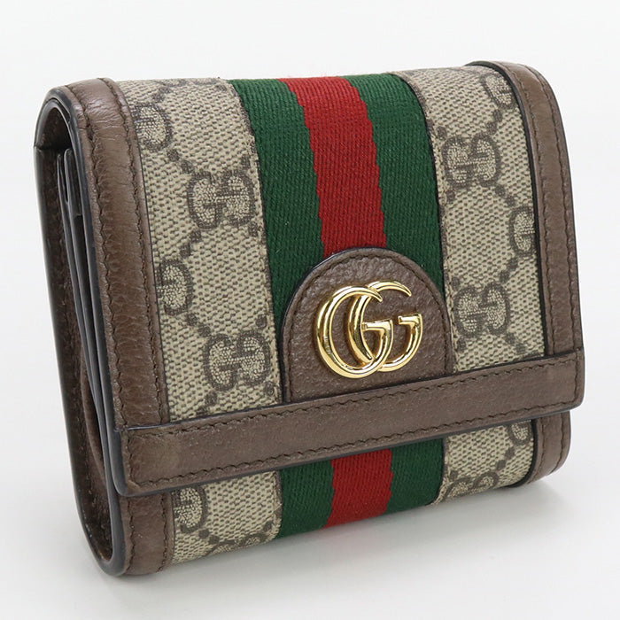 GUCCI 598662 96IWG 8745 GG wallet Ofidia Bi-fold wallet Supreme beige Women