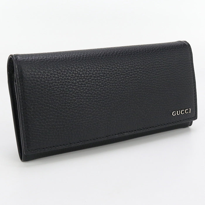 GUCCI 771151 Wallet Long with double fold coin purse leather black mens
