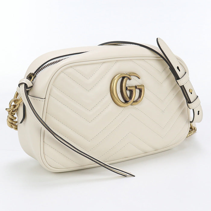 GUCCI 447632 Shoulder Bag GG Marmont Small Shoulder Bag/Quilted Pochette Bag leather white Women