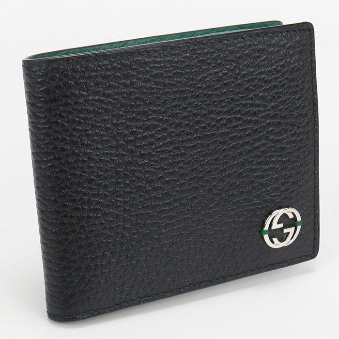 GUCCI GU90443 Coin wallet Interlocking G Folded wallet leather/black mens