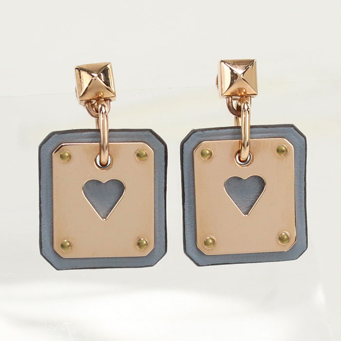 HERMES As de Coeur Pierce metal Gold Women