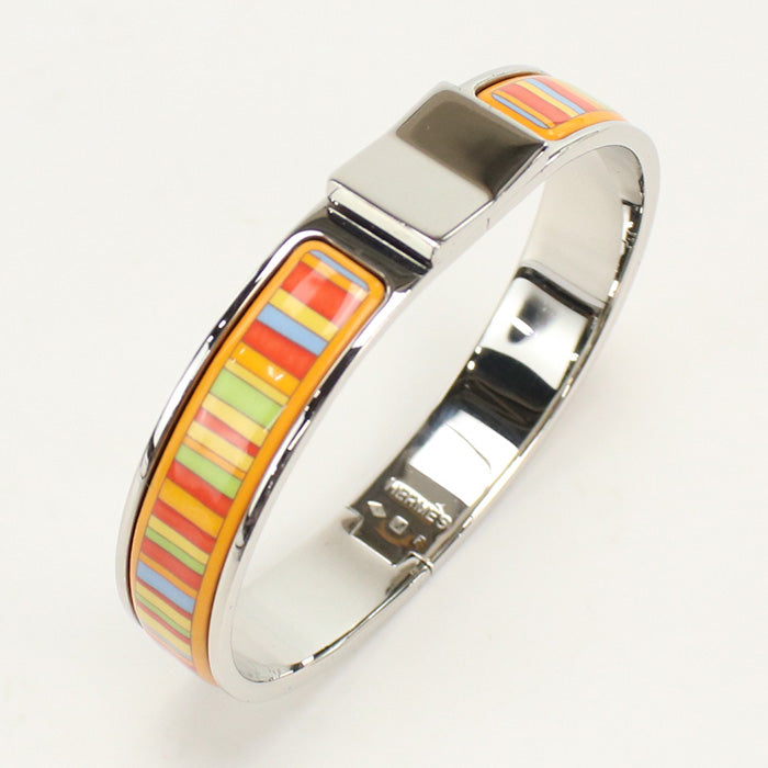 HERMES Emaille bangle Bangle/Palladium PlateMulticolor Women
