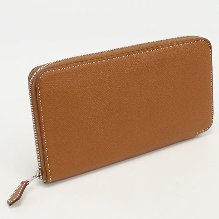 HERMES Azap Long Silk Inn PurseZip Around long wallet Epsom brown Women