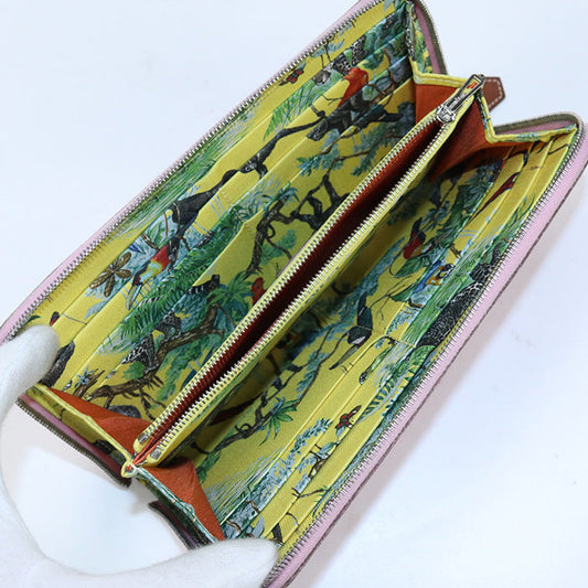 HERMES Azap Long Silk In Roundship Long Wallet Epsom pink Women