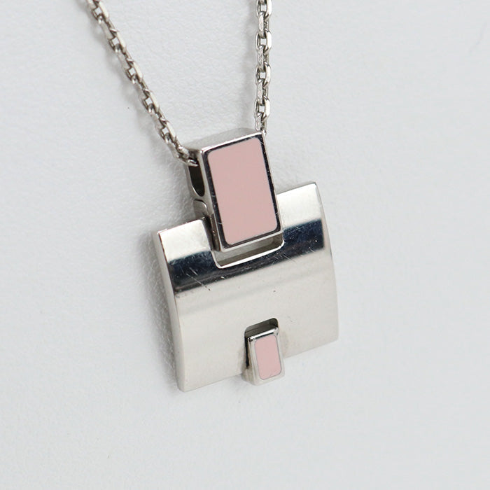HERMES Necklace Eileen H logo chain necklace metal Silver Woman(unisex)