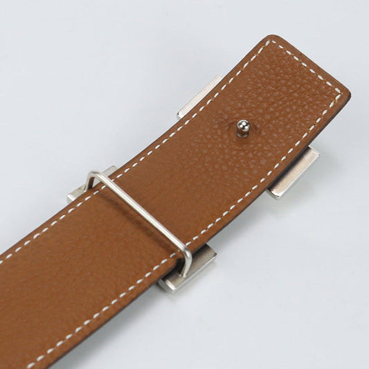 HERMES belt H logo reversible belt Bock Scarf,Togo black/Brown mens(unisex)