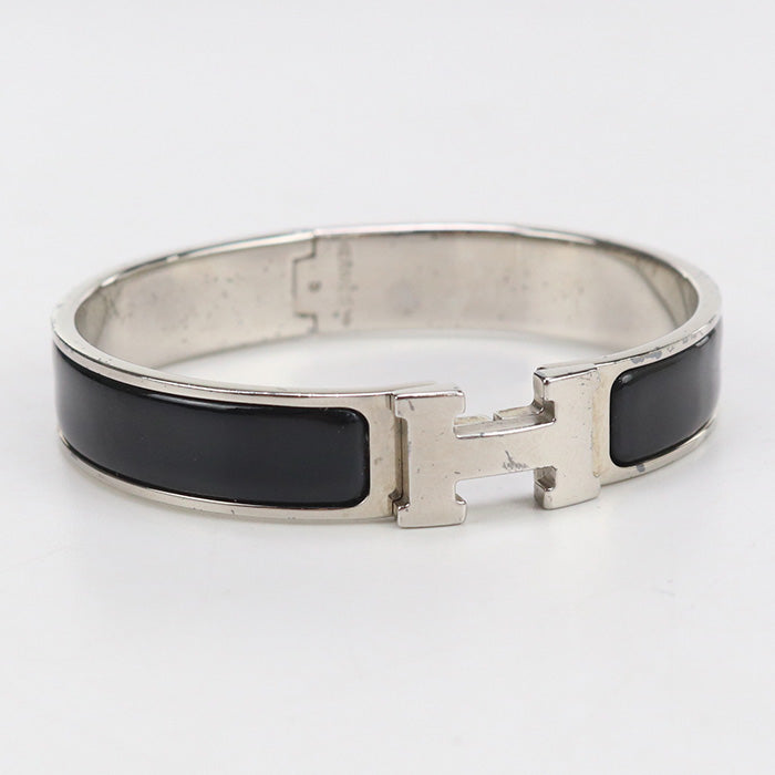 HERMES Click H Bangle metal/palladium Silver Women