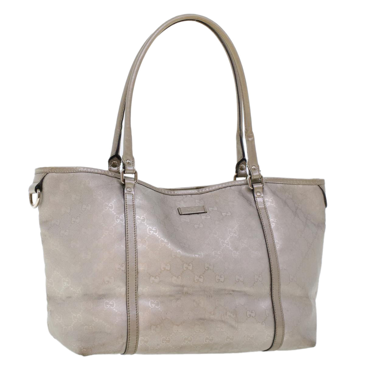 GUCCI GG Canvas Shoulder Bag Silver 197953 uy130