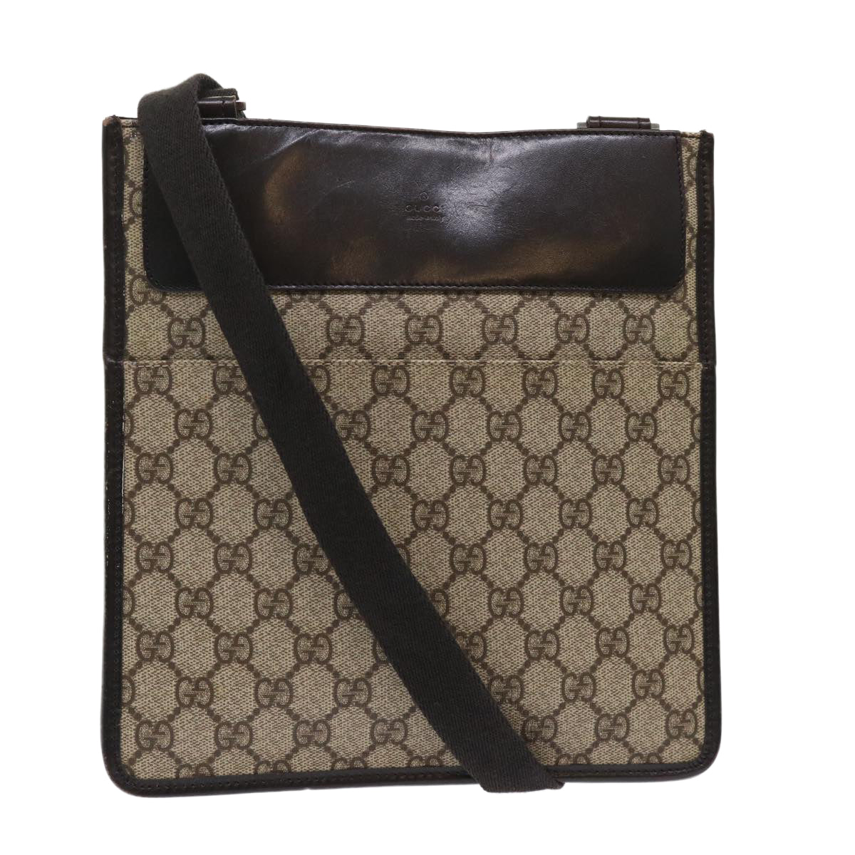 GUCCI GG Canvas Shoulder Bag PVC Leather Beige 27639 yk7766