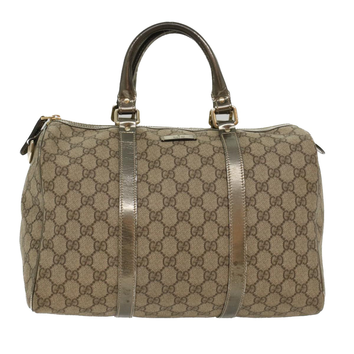 GUCCI GG Canvas Boston Bag PVC Leather Beige 193603 yk7999B