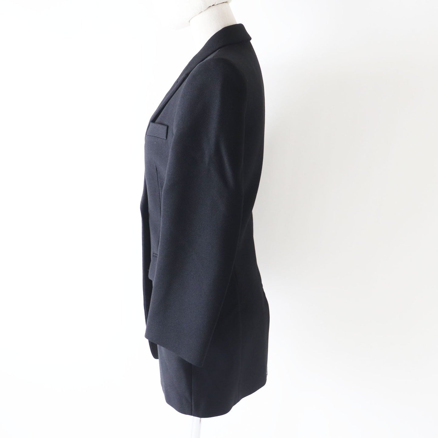 HERMES Double breasted jacket 2H0201DP Outer: 70% nylon, Outer: 30% wool, Collar: 70% wool, 30% rayon, Lining: (Body, Pocket) 85% rayon, 15% silk, Lining: (Sleeve) 100% cupra black Women 34 Used