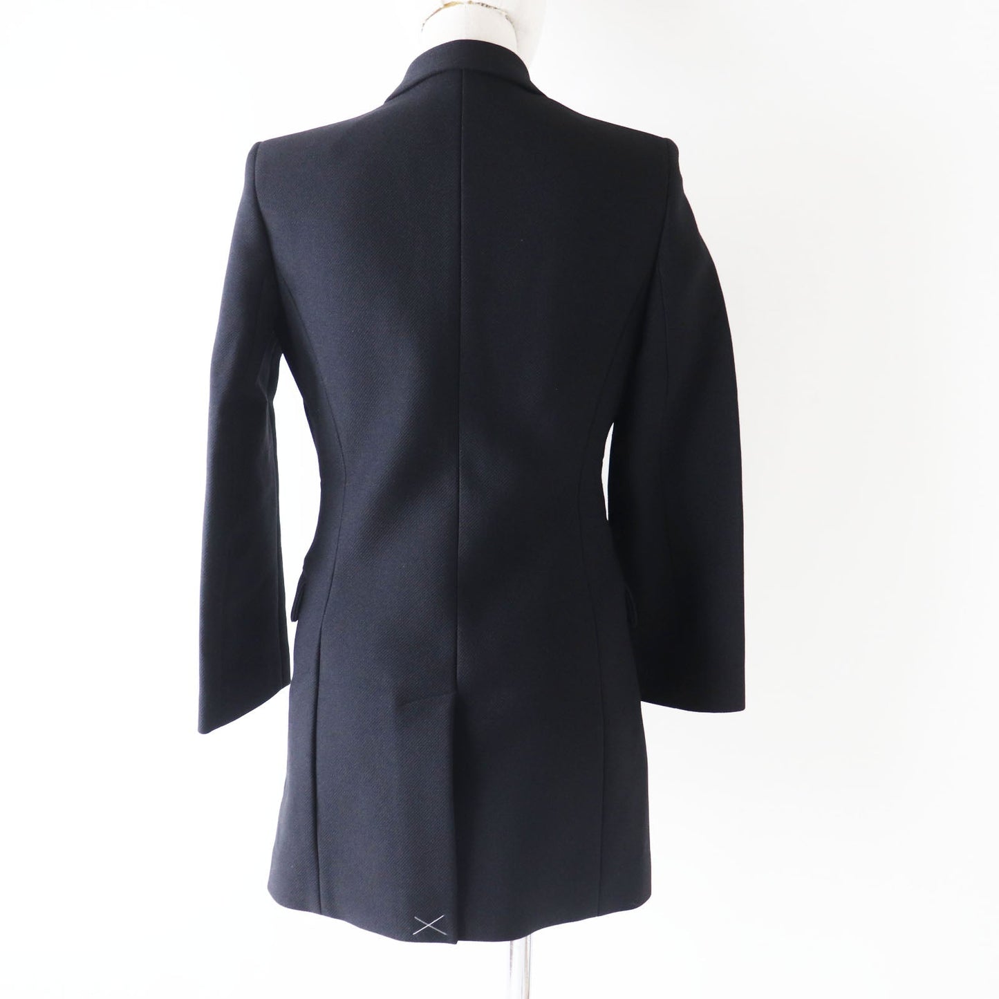 HERMES Double breasted jacket 2H0201DP Outer: 70% nylon, Outer: 30% wool, Collar: 70% wool, 30% rayon, Lining: (Body, Pocket) 85% rayon, 15% silk, Lining: (Sleeve) 100% cupra black Women 34 Used