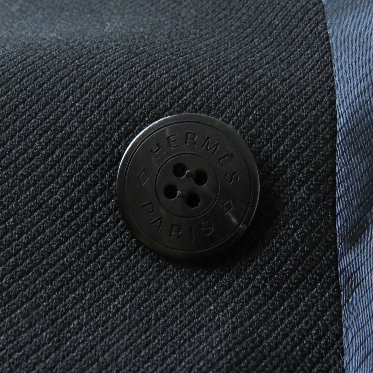 HERMES Double breasted jacket 2H0201DP Outer: 70% nylon, Outer: 30% wool, Collar: 70% wool, 30% rayon, Lining: (Body, Pocket) 85% rayon, 15% silk, Lining: (Sleeve) 100% cupra black Women 34 Used