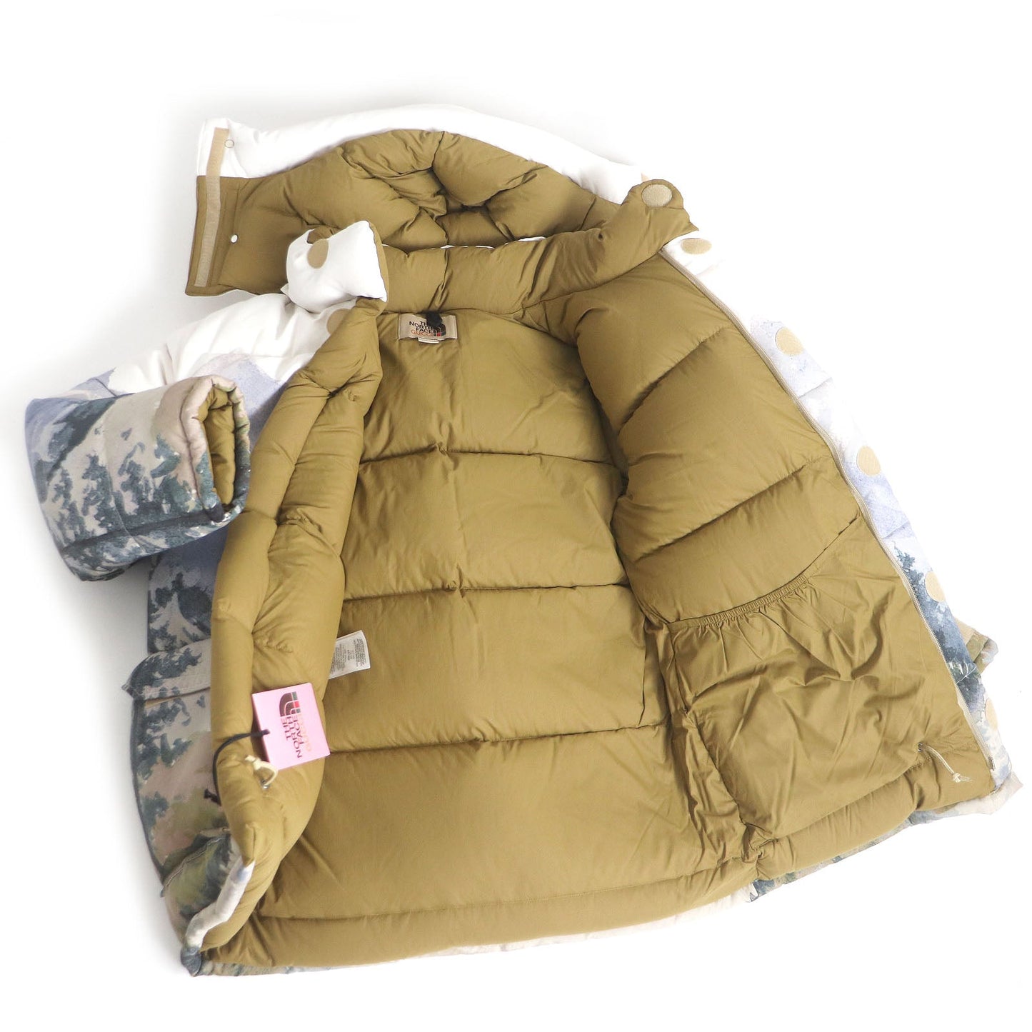 GUCCI Down jacket 670603 Main: 100% nylon, Filling: 80% down, Filling: 20% feather, Applique: 100% polyester Ivory Multi mens S Used