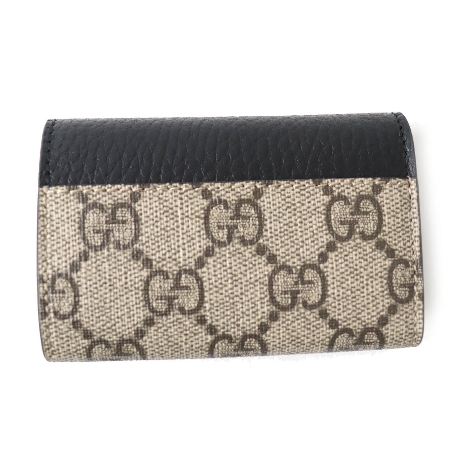 GUCCI Key case Key holder  456118 leather Black x beige