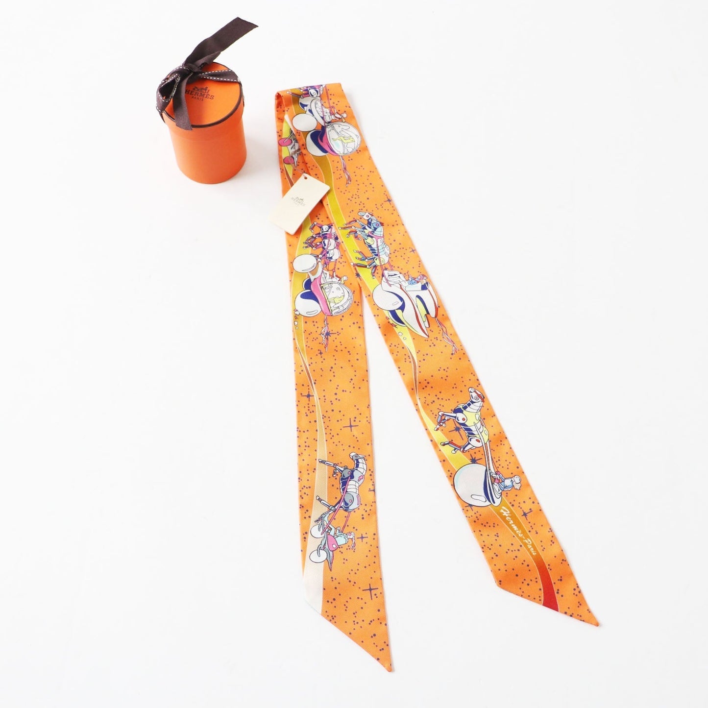 HERMES scarf Main: Silk Orenge/Jaune Twilly Women Used