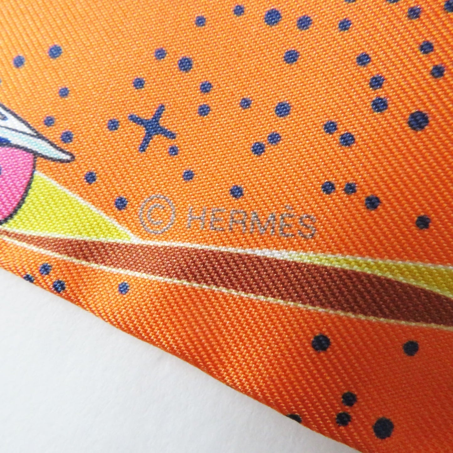 HERMES scarf Main: Silk Orenge/Jaune Twilly Women Used