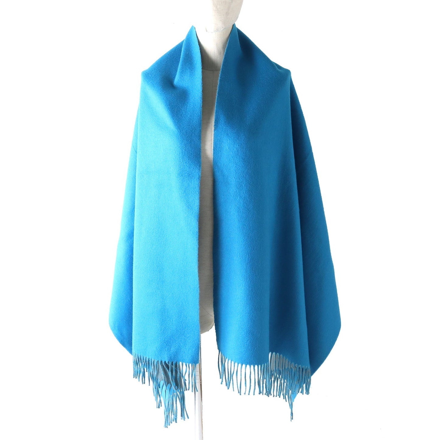 HERMES shawl Main: 100% cashmere Blue type Women Used