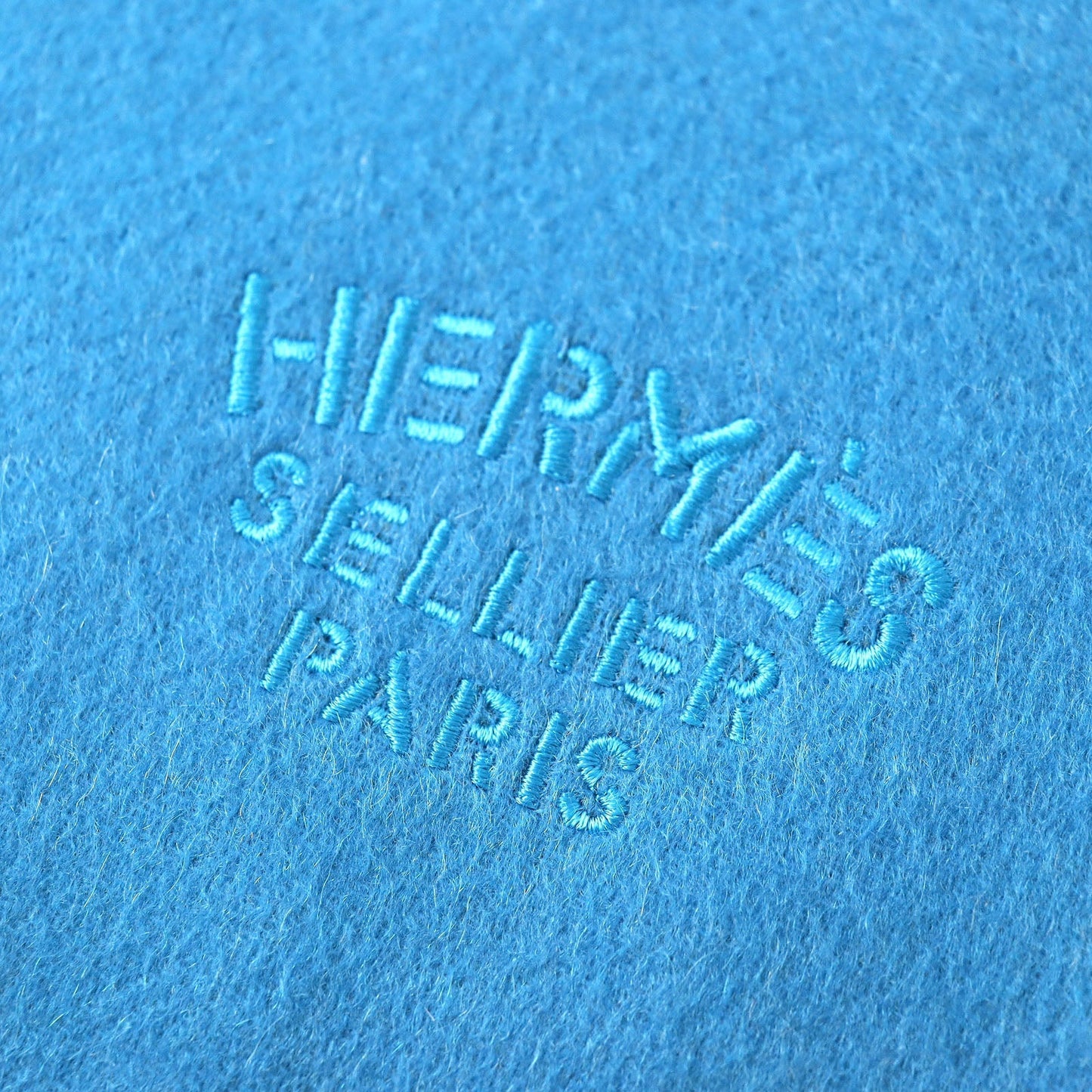 HERMES shawl Main: 100% cashmere Blue type Women Used