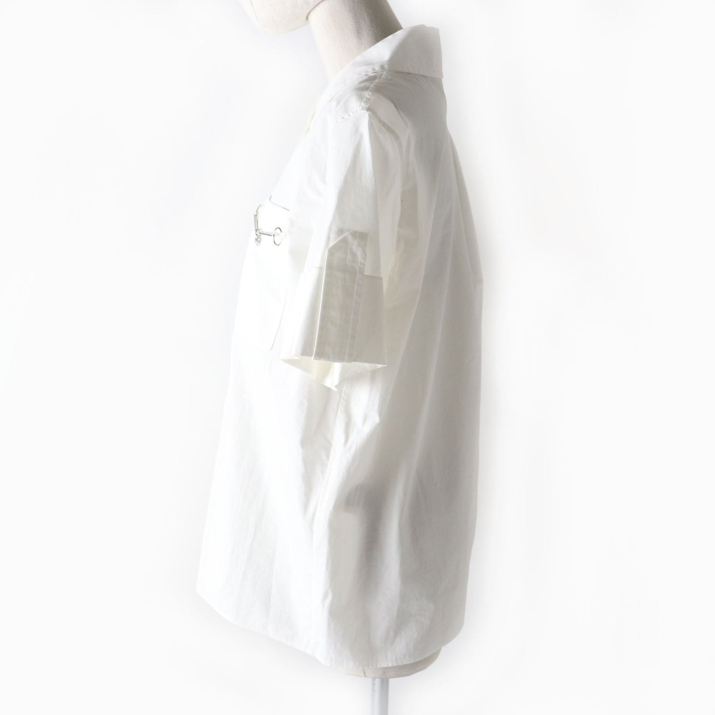 HERMES Short sleeve shirt 2E0607DJ cotton white 36