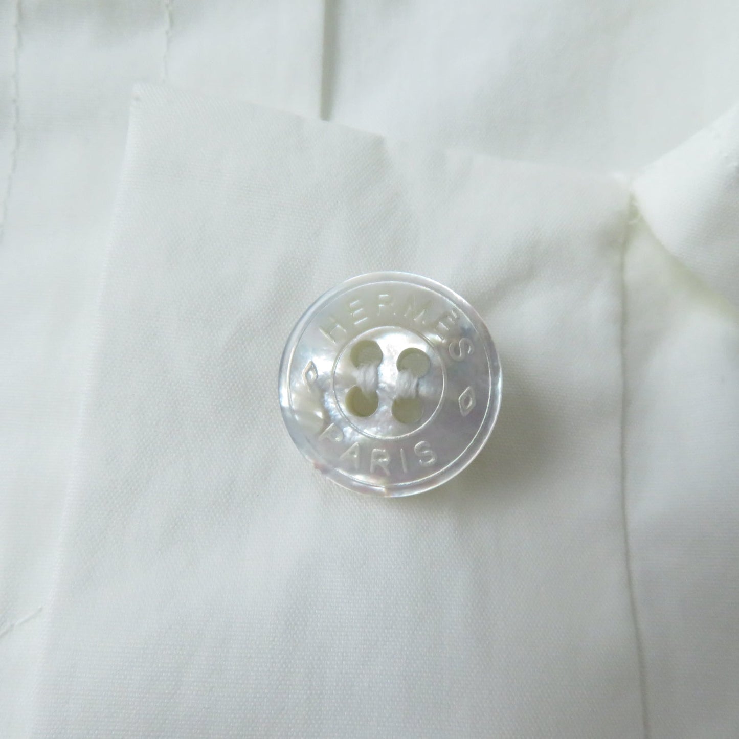 HERMES Short sleeve shirt 2E0607DJ cotton white 36