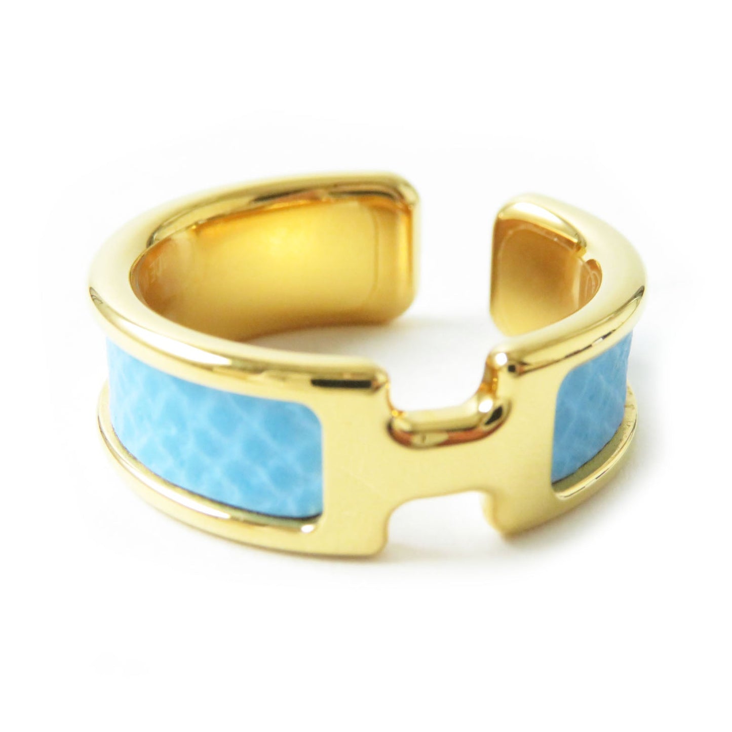 HERMES Earring Gold Plated Light blue Olympe