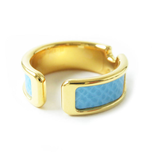 HERMES Earring Gold Plated Light blue Olympe