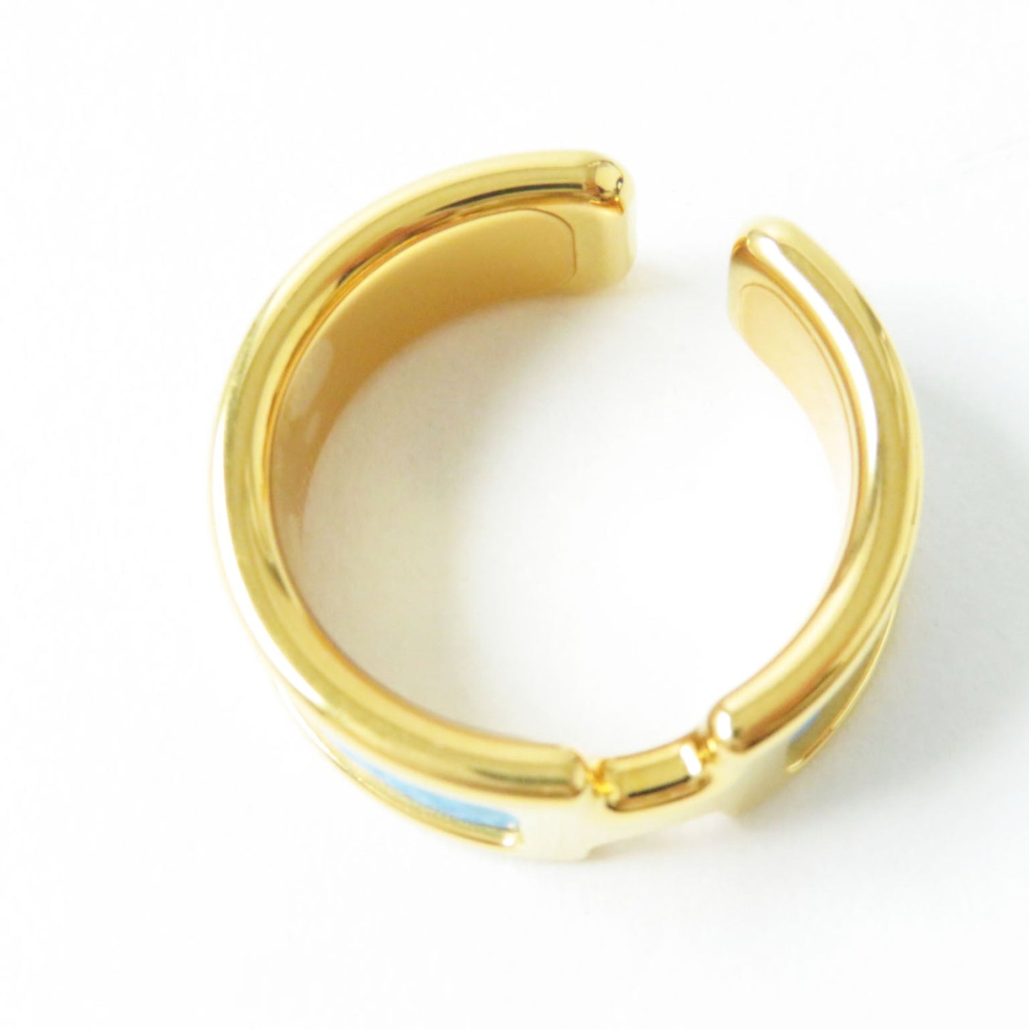 HERMES Earring Gold Plated Light blue Olympe