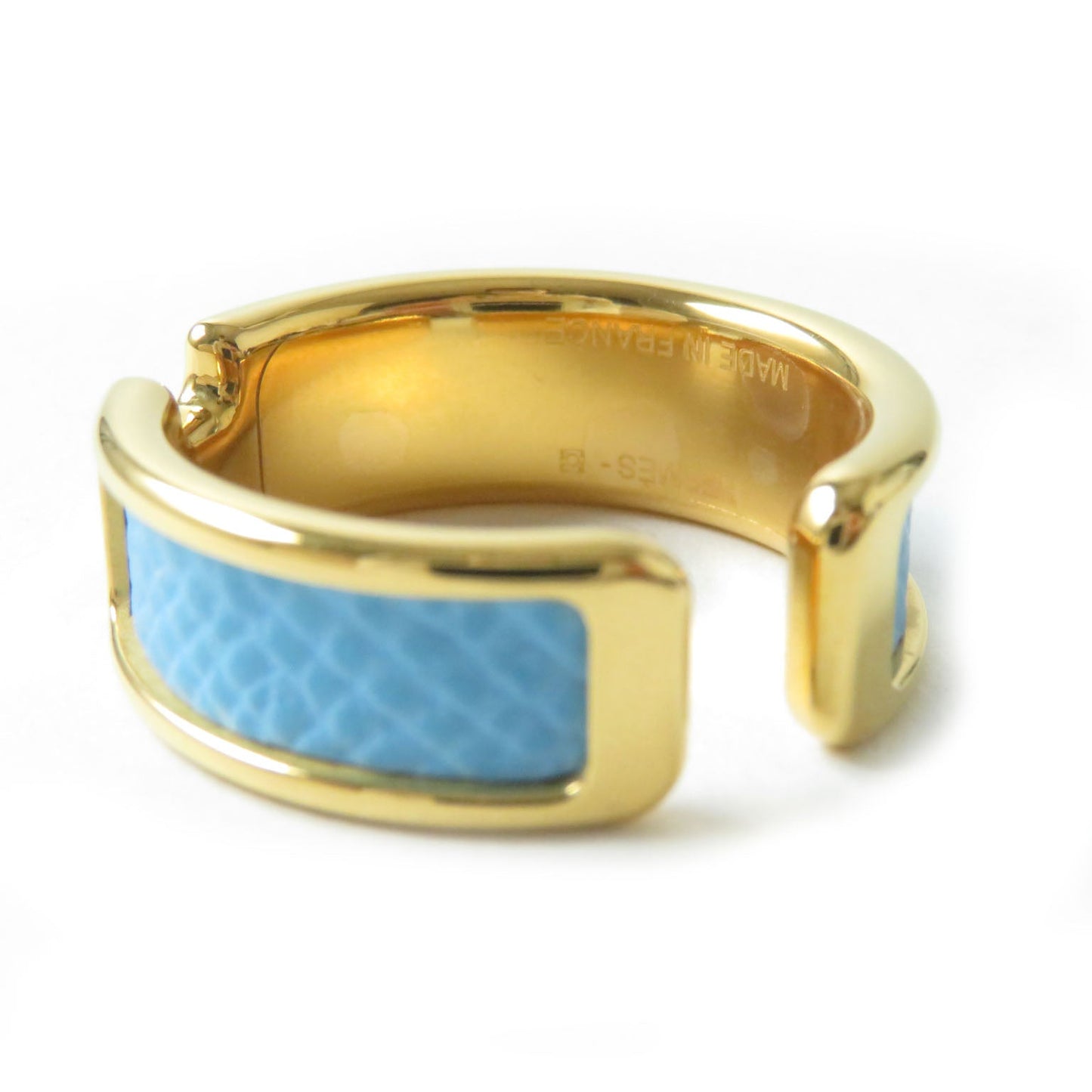 HERMES Earring Gold Plated Light blue Olympe