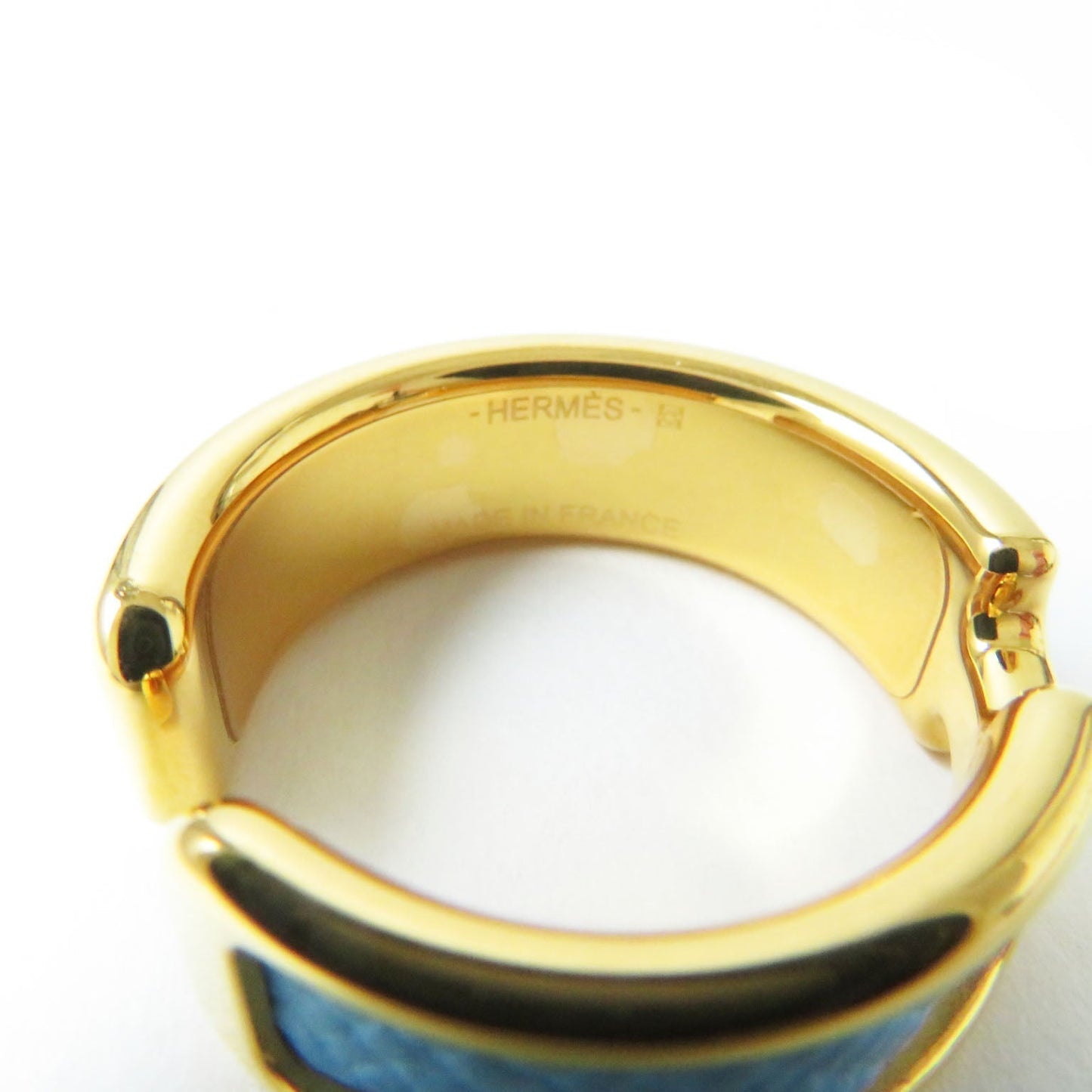HERMES Earring Gold Plated Light blue Olympe