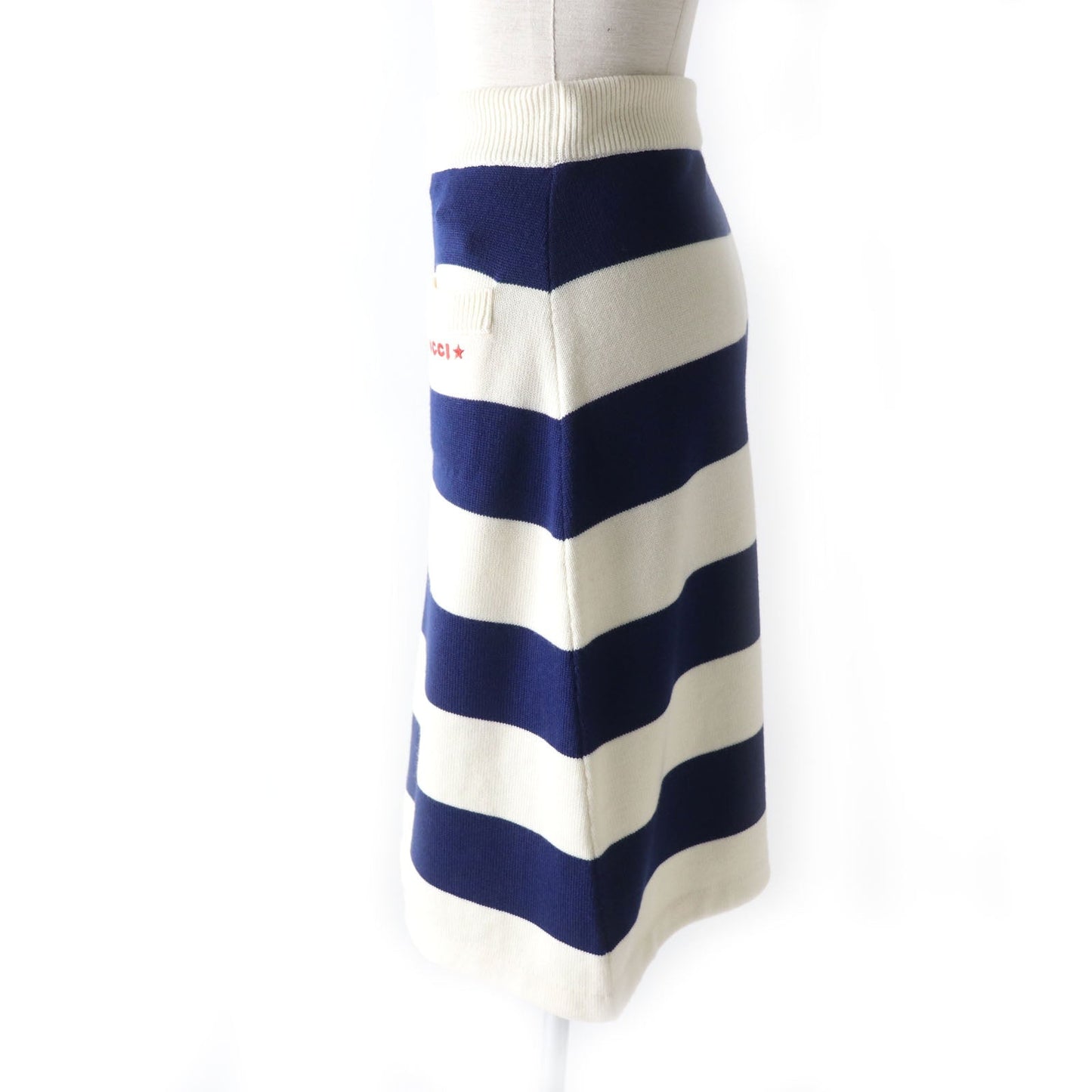 GUCCI skirt 691664 wool Ivoryx navy XS