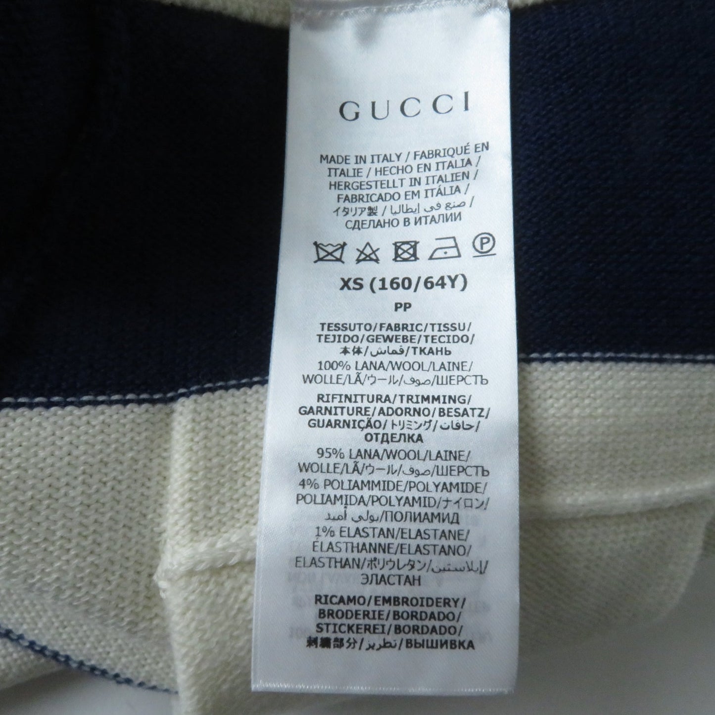 GUCCI skirt 691664 wool Ivoryx navy XS