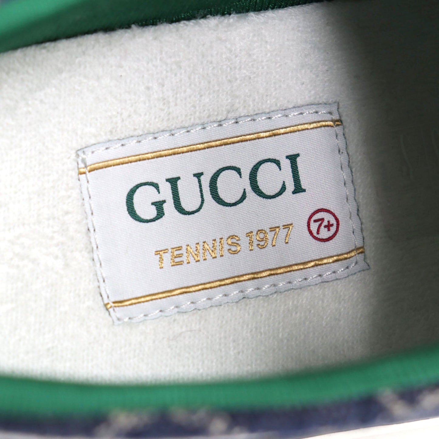 GUCCI Low cut sneakers 606111 GG jacquard denim multicolor Gucci Tennis 1977 7+